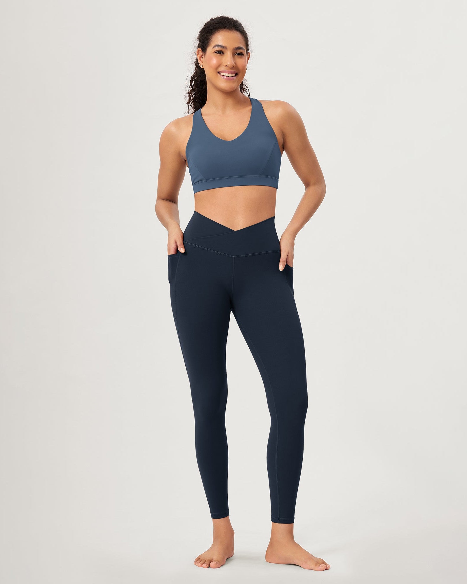 25 ODCLOUD Crossover Lounge Yoga Waist Leggings with Pockets - ododos