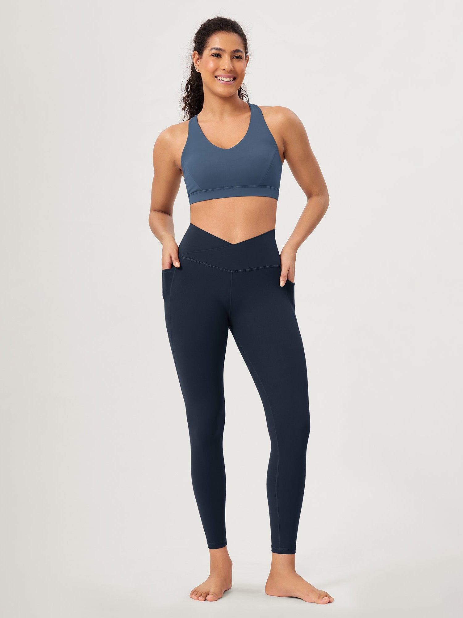 25 ODCLOUD Crossover Lounge Yoga Waist Leggings with Pockets - ododos