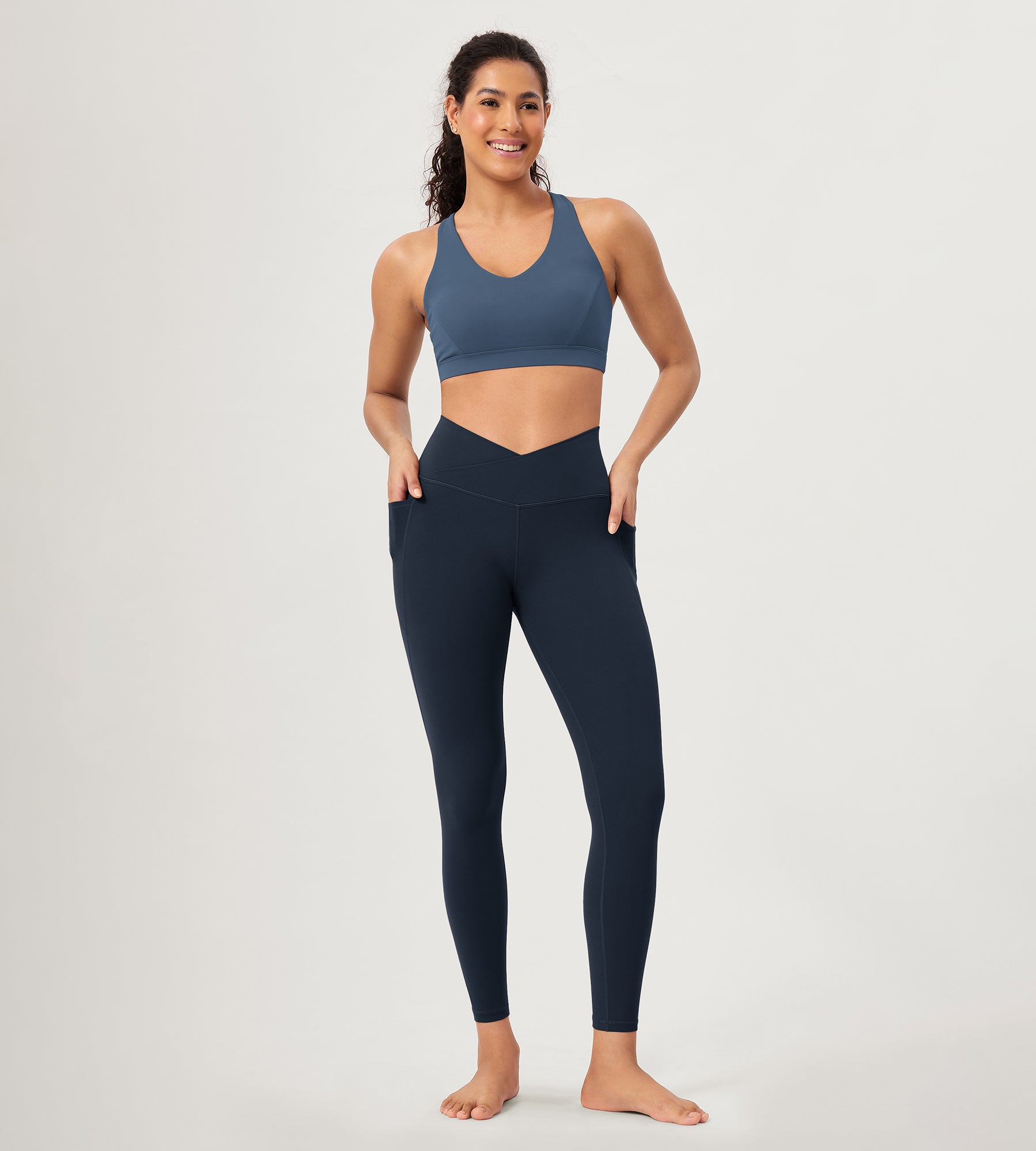 25 ODCLOUD Crossover Lounge Yoga Waist Leggings with Pockets - ododos