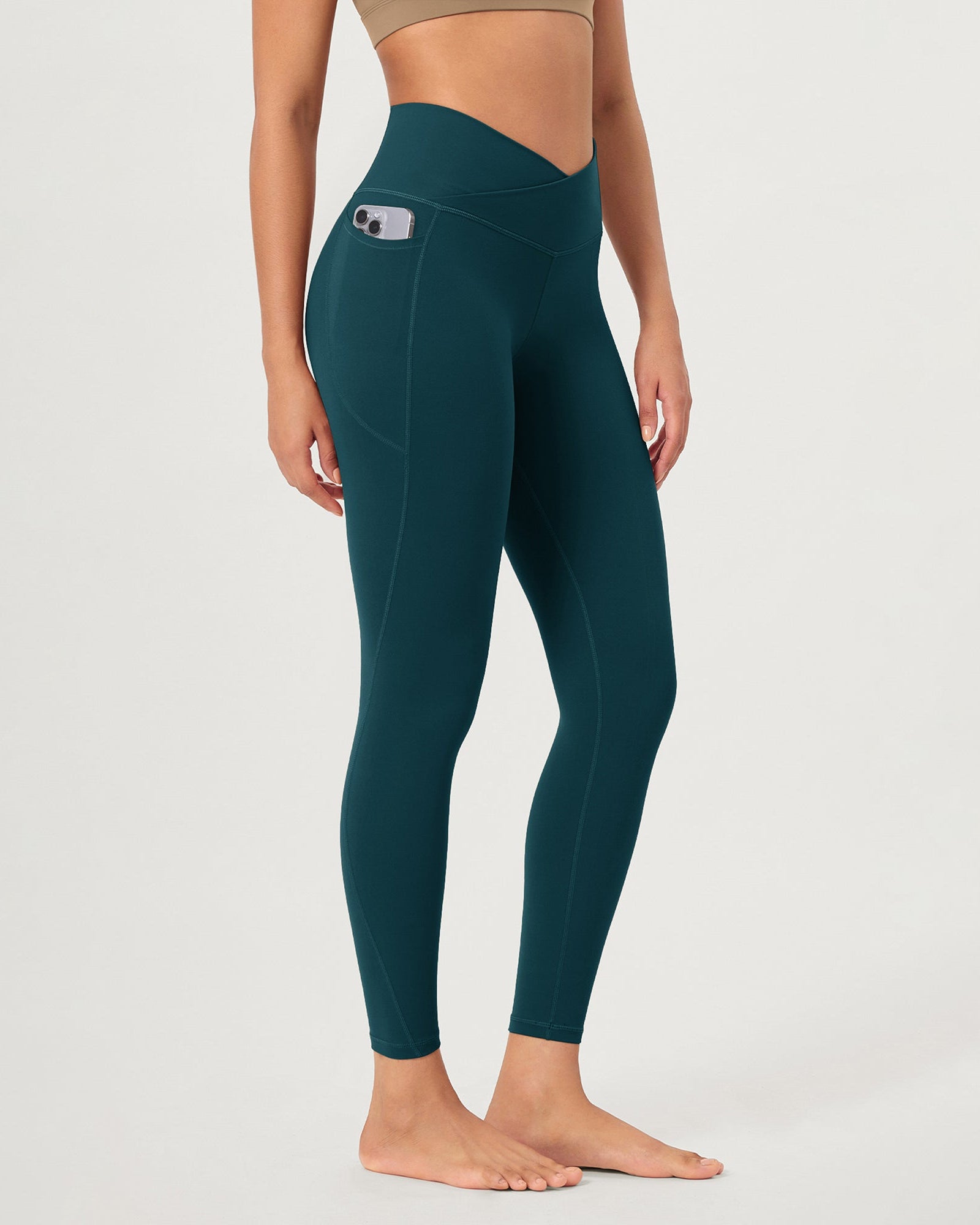 25 ODCLOUD Crossover Lounge Yoga Waist Leggings with Pockets - ododos