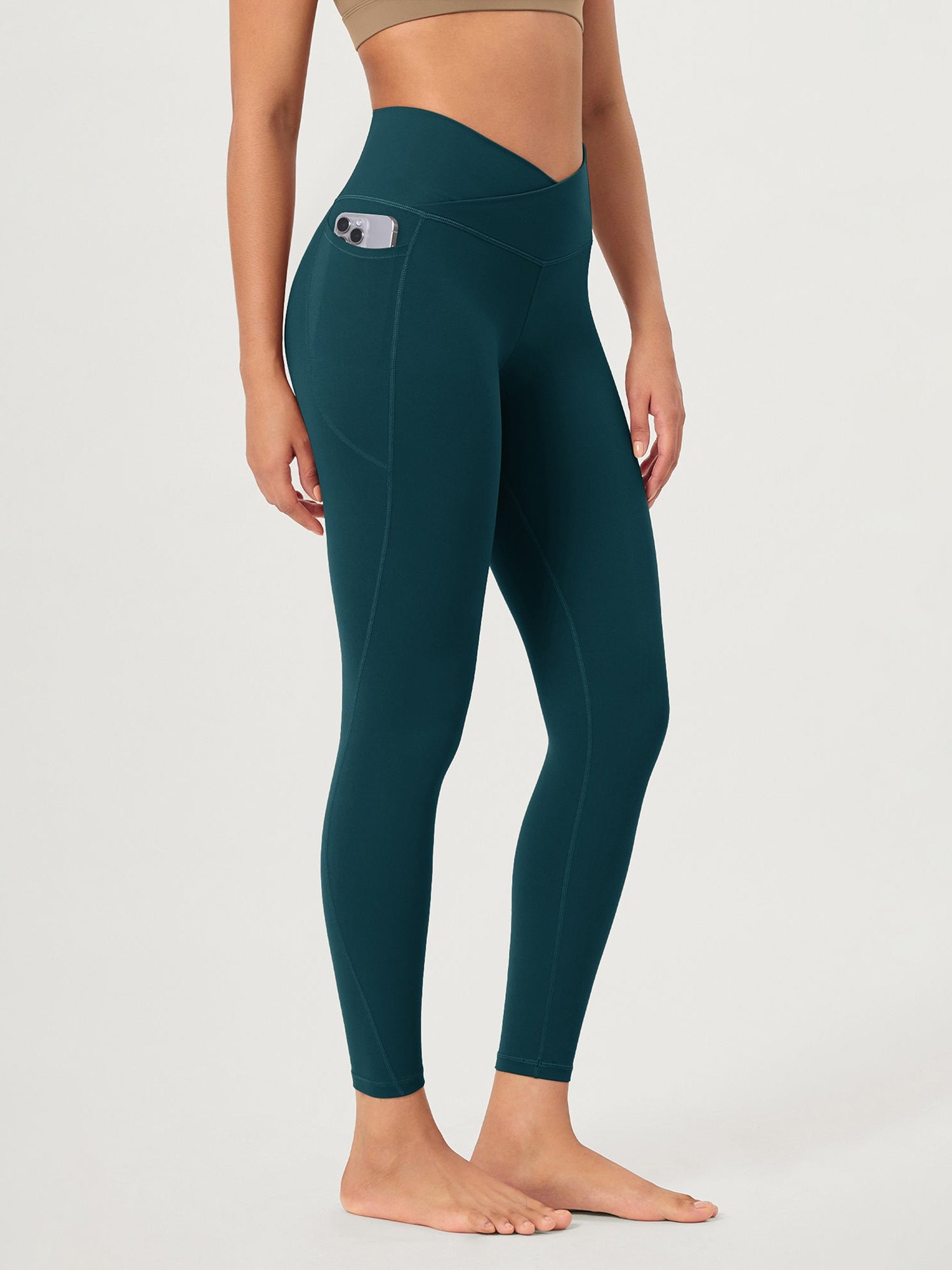 25 ODCLOUD Crossover Lounge Yoga Waist Leggings with Pockets - ododos