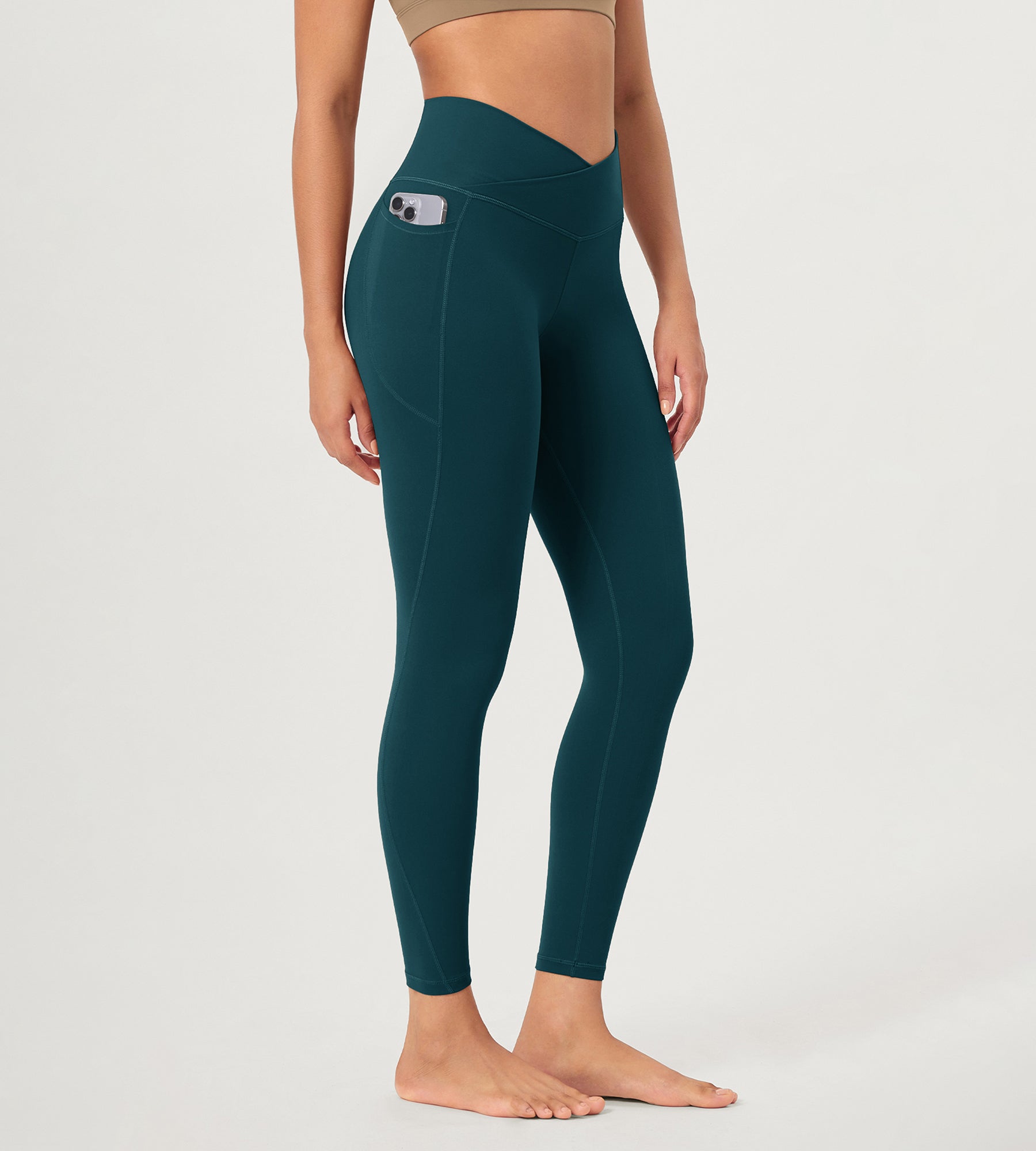 25 ODCLOUD Crossover Lounge Yoga Waist Leggings with Pockets - ododos