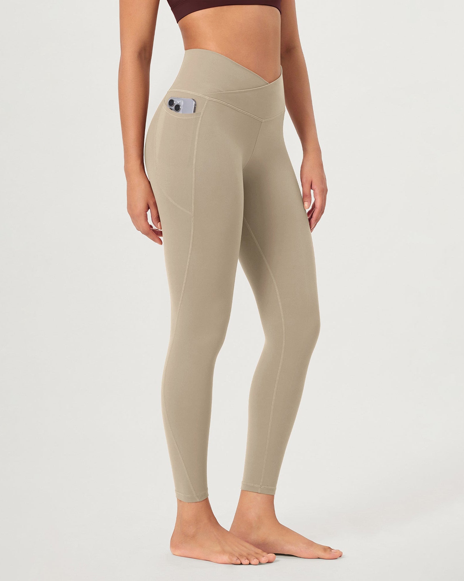 25 ODCLOUD Crossover Lounge Yoga Waist Leggings with Pockets - ododos