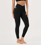 25 / 28 Gathered Crossover Lounge Yoga Leggings with Pockets - ododos