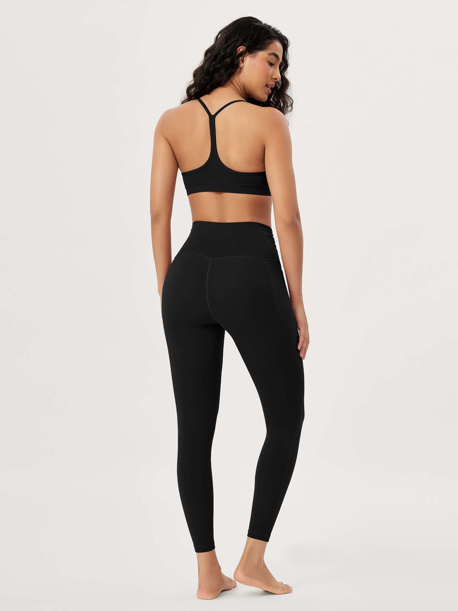 25 / 28 Gathered Crossover Lounge Yoga Leggings with Pockets - ododos