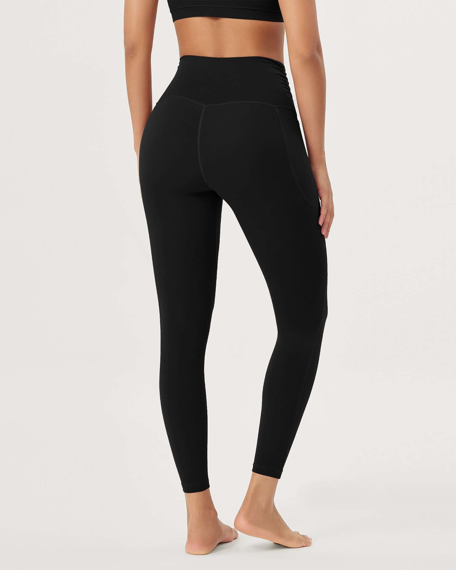 25 / 28 Gathered Crossover Lounge Yoga Leggings with Pockets - ododos