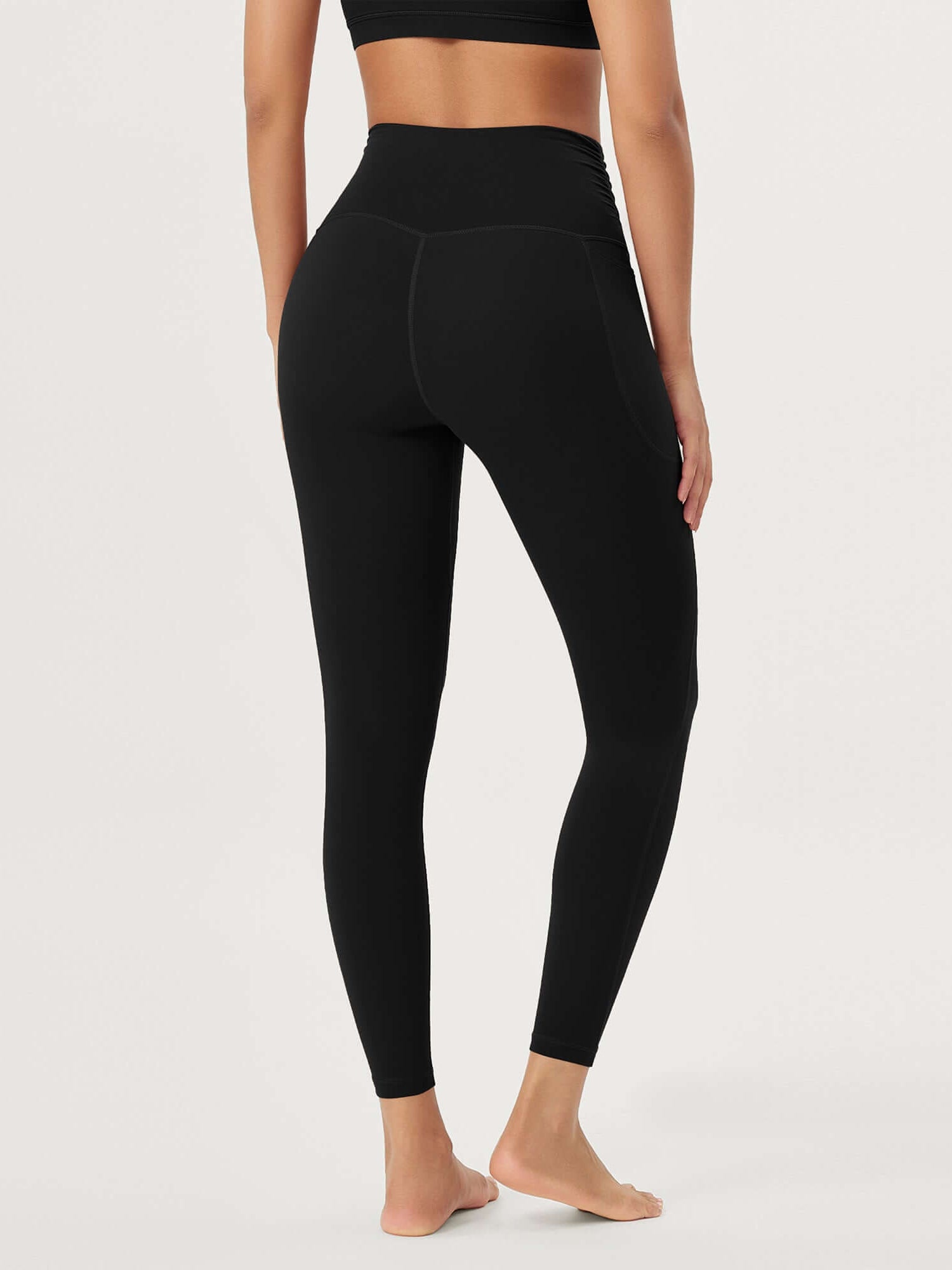 25 / 28 Gathered Crossover Lounge Yoga Leggings with Pockets - ododos