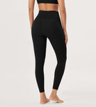 25 / 28 Gathered Crossover Lounge Yoga Leggings with Pockets - ododos