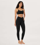 25 / 28 Gathered Crossover Lounge Yoga Leggings with Pockets - ododos