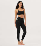 25 / 28 Gathered Crossover Lounge Yoga Leggings with Pockets - ododos