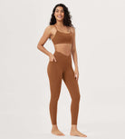 25 / 28 Gathered Crossover Lounge Yoga Leggings with Pockets - ododos