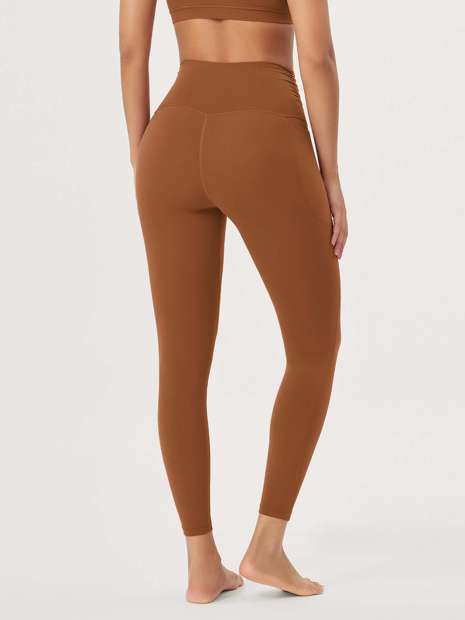 25 / 28 Gathered Crossover Lounge Yoga Leggings with Pockets - ododos