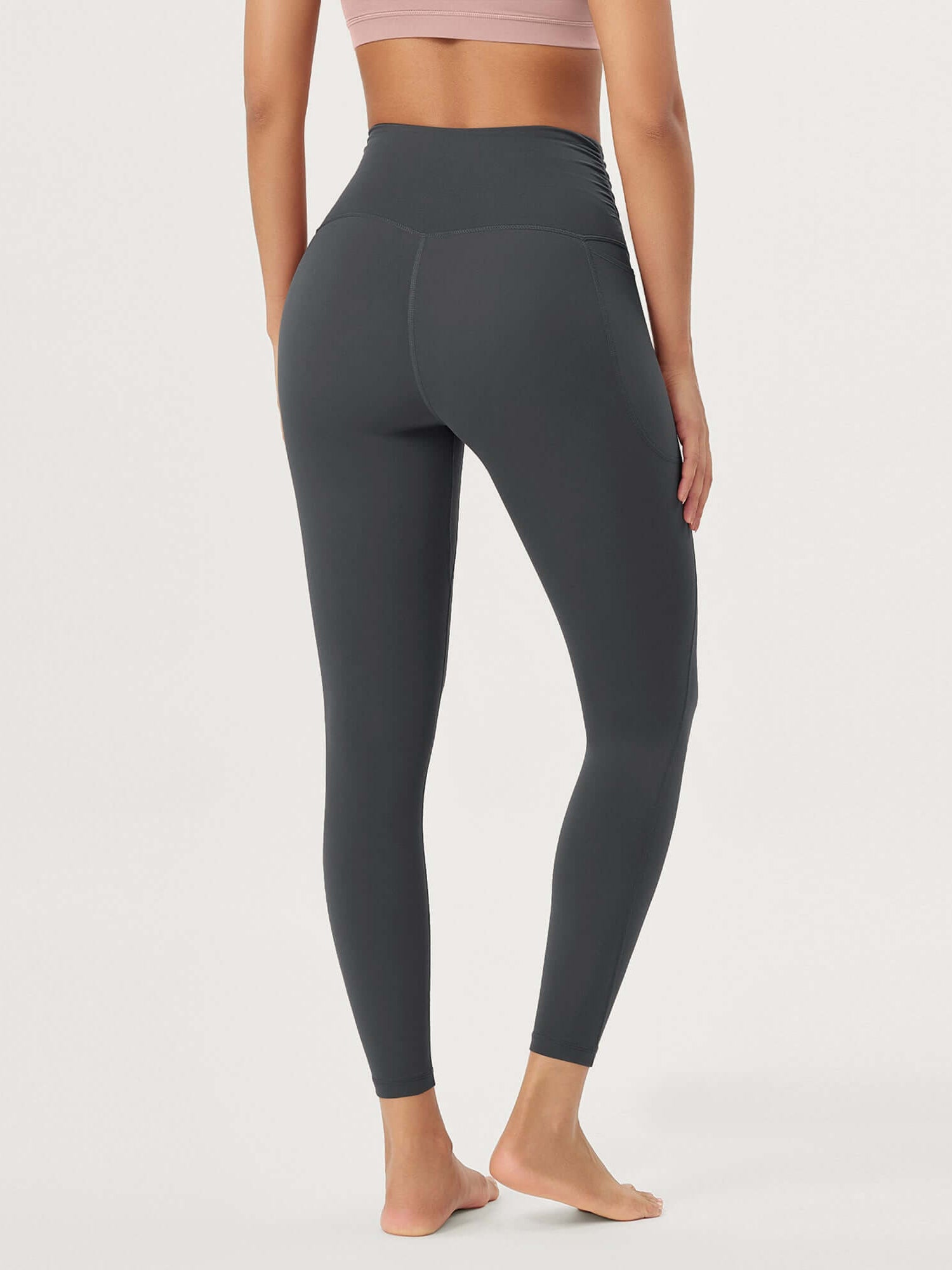 25 / 28 Gathered Crossover Lounge Yoga Leggings with Pockets - ododos