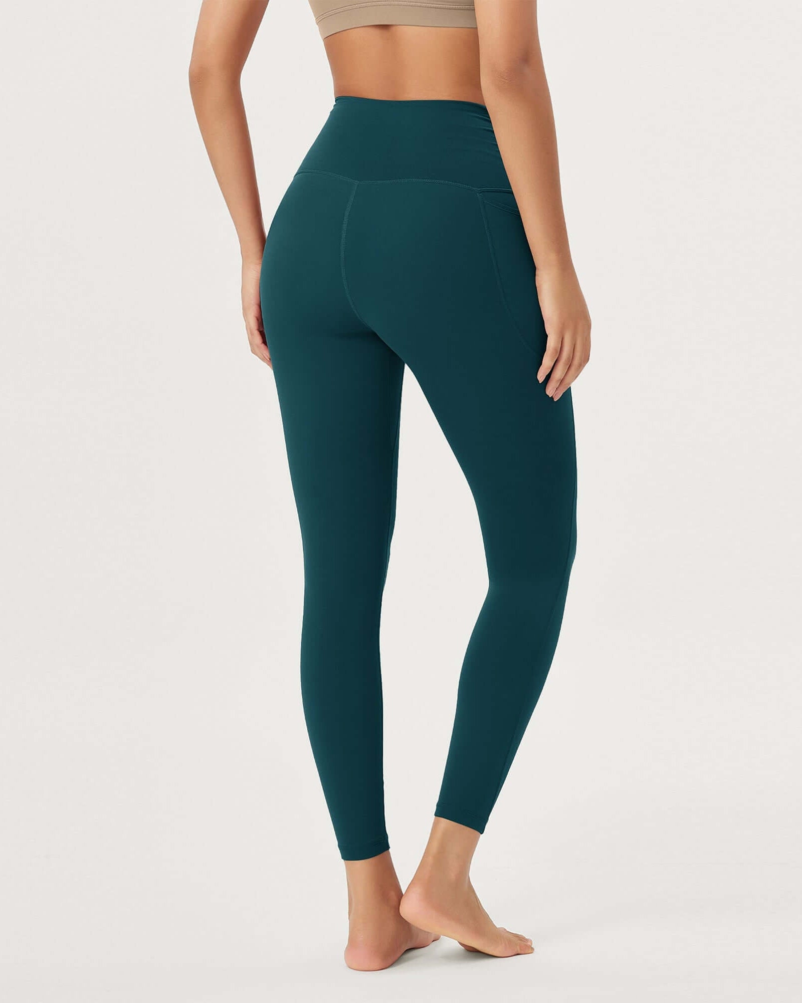 25 / 28 Gathered Crossover Lounge Yoga Leggings with Pockets - ododos