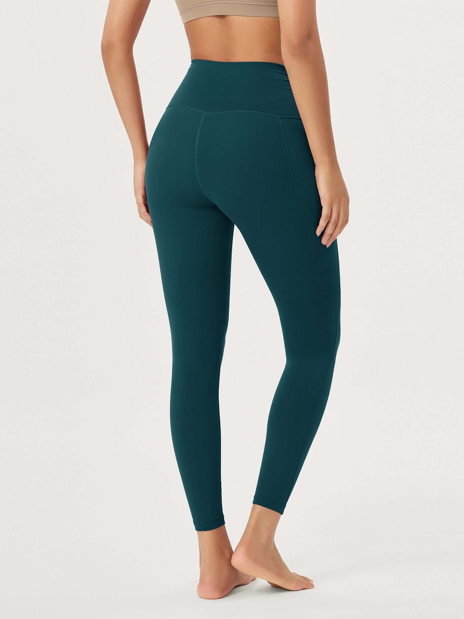 25 / 28 Gathered Crossover Lounge Yoga Leggings with Pockets - ododos