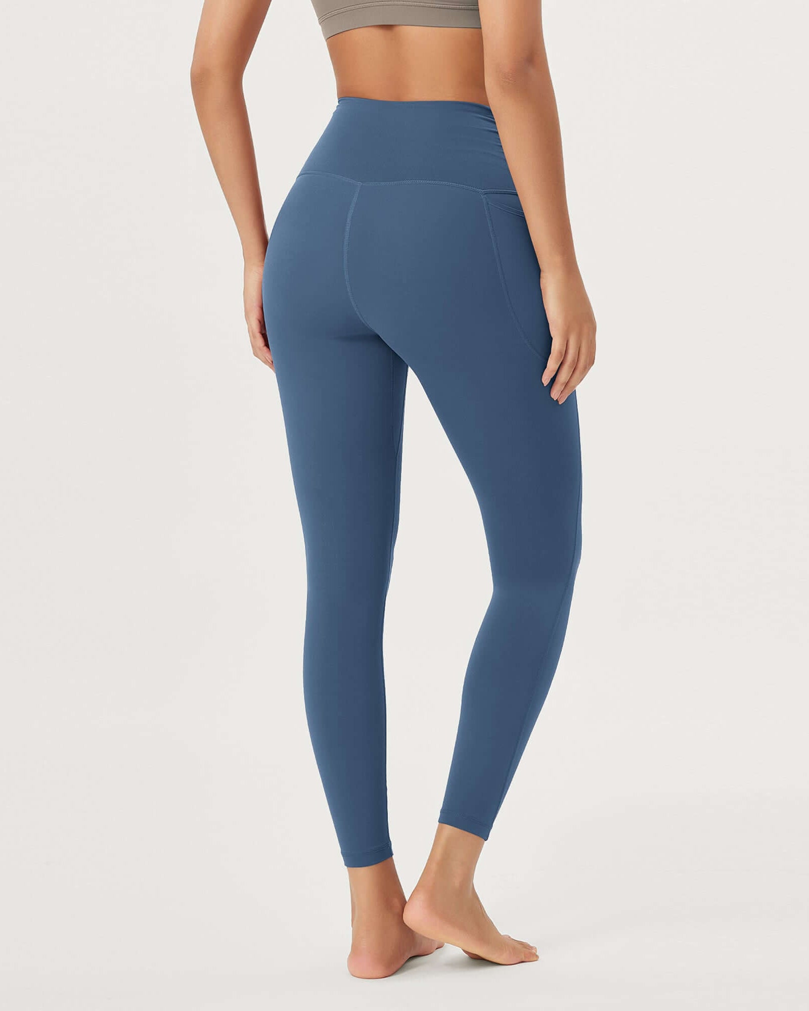 25 / 28 Gathered Crossover Lounge Yoga Leggings with Pockets - ododos