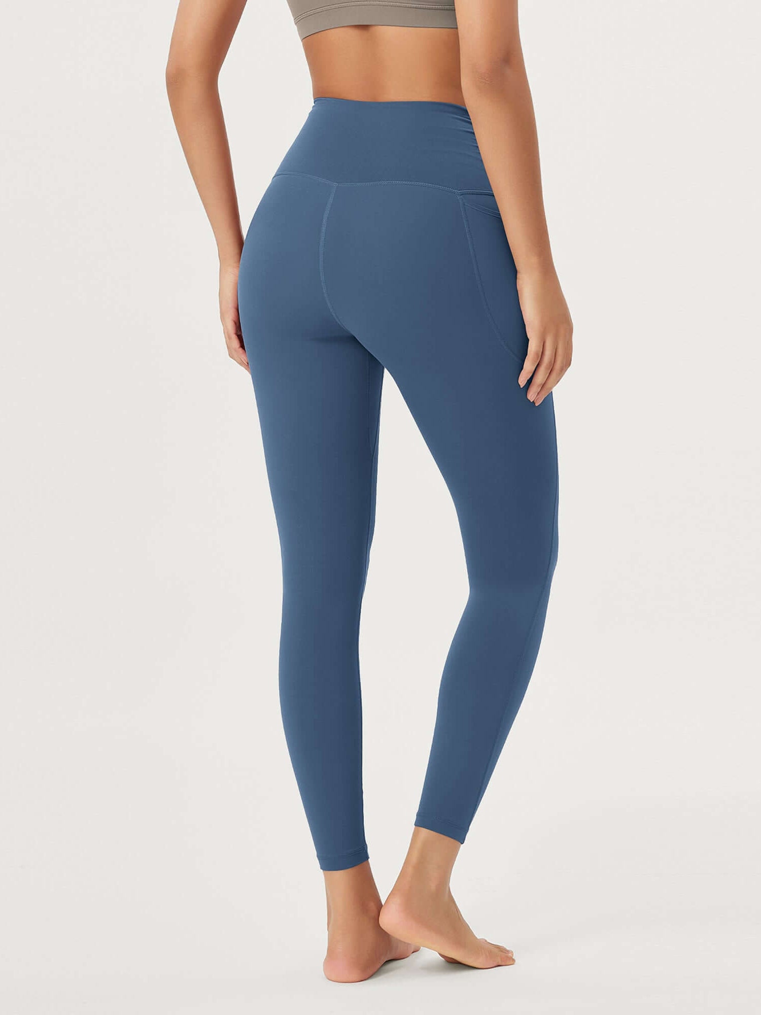 25 / 28 Gathered Crossover Lounge Yoga Leggings with Pockets - ododos