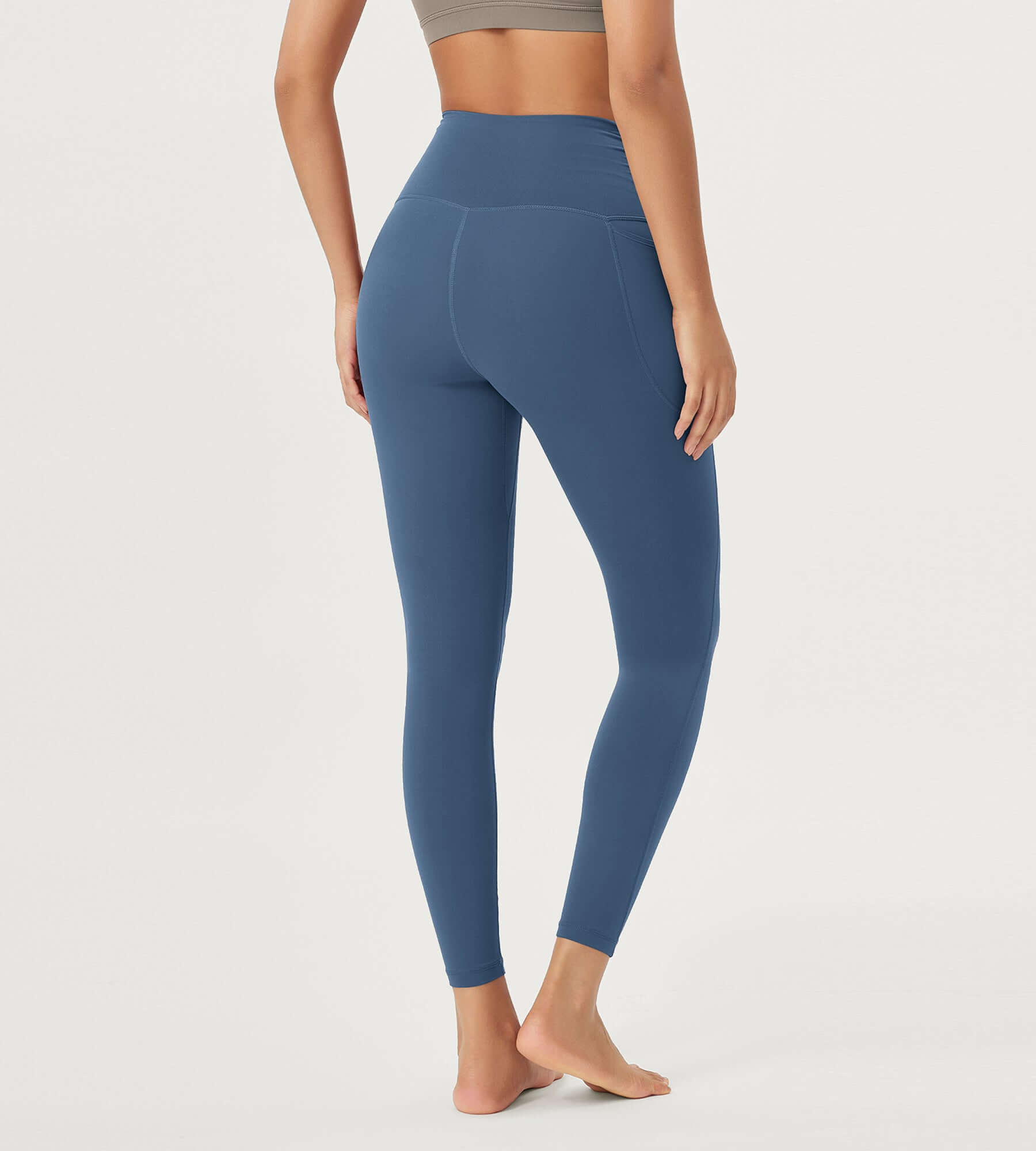 25 / 28 Gathered Crossover Lounge Yoga Leggings with Pockets - ododos