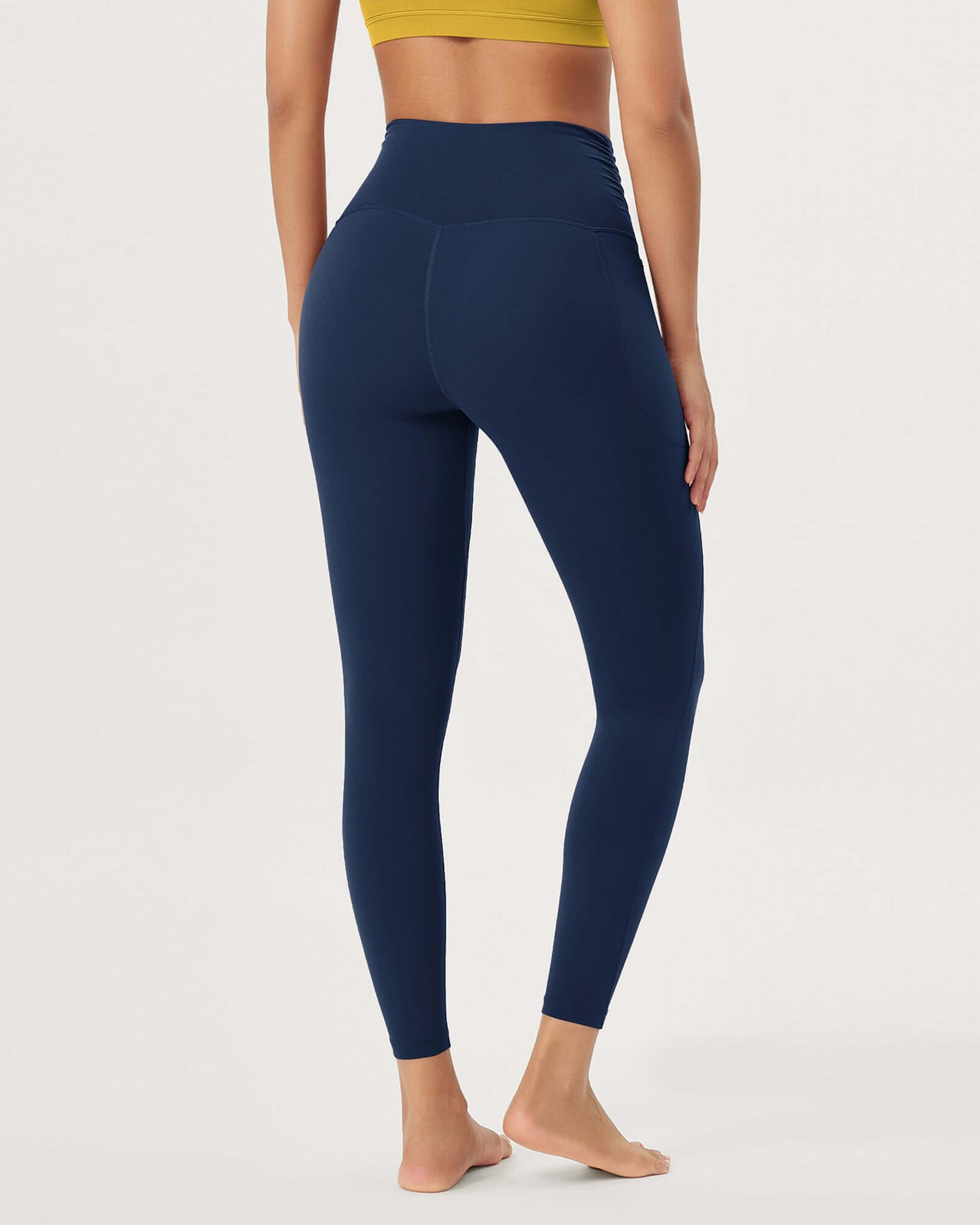 25 / 28 Gathered Crossover Lounge Yoga Leggings with Pockets - ododos