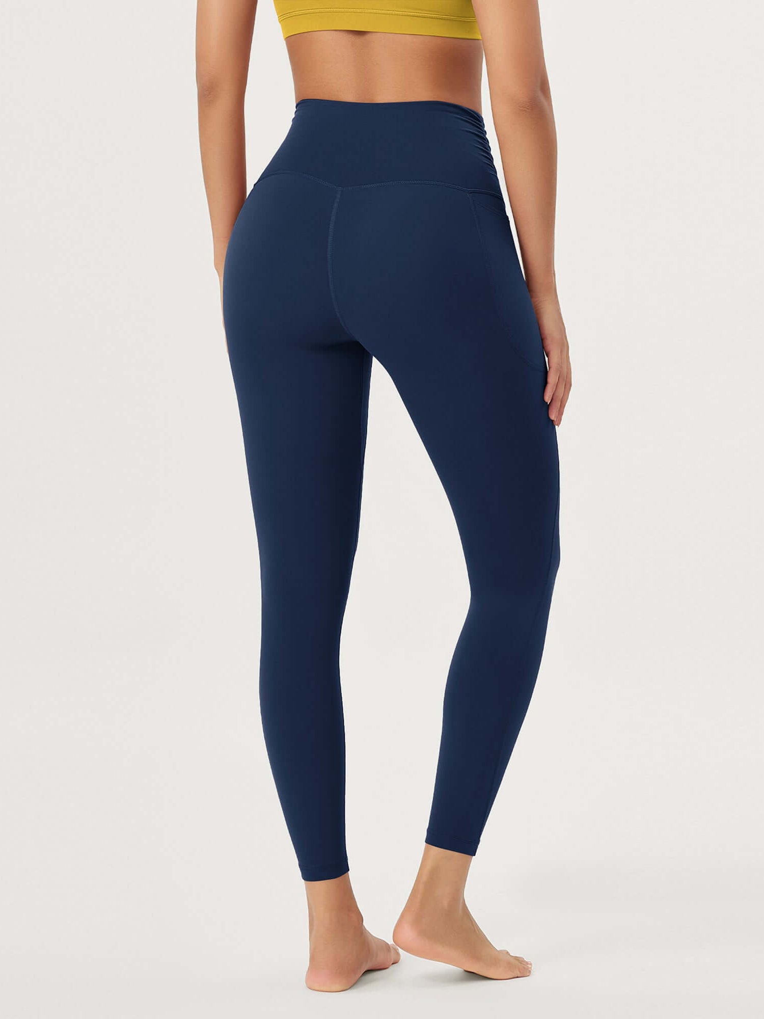 25 / 28 Gathered Crossover Lounge Yoga Leggings with Pockets - ododos