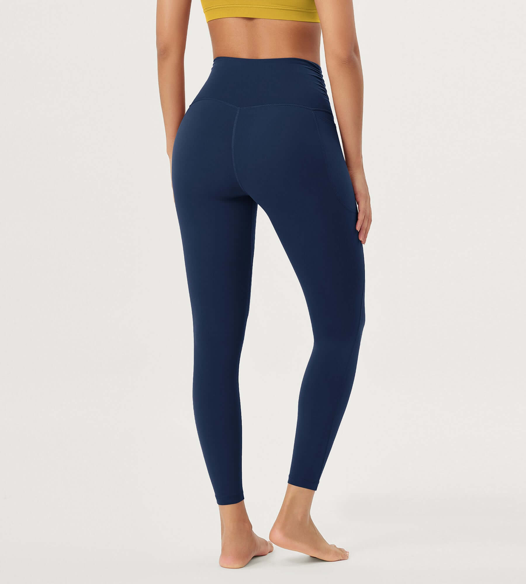 25 / 28 Gathered Crossover Lounge Yoga Leggings with Pockets - ododos