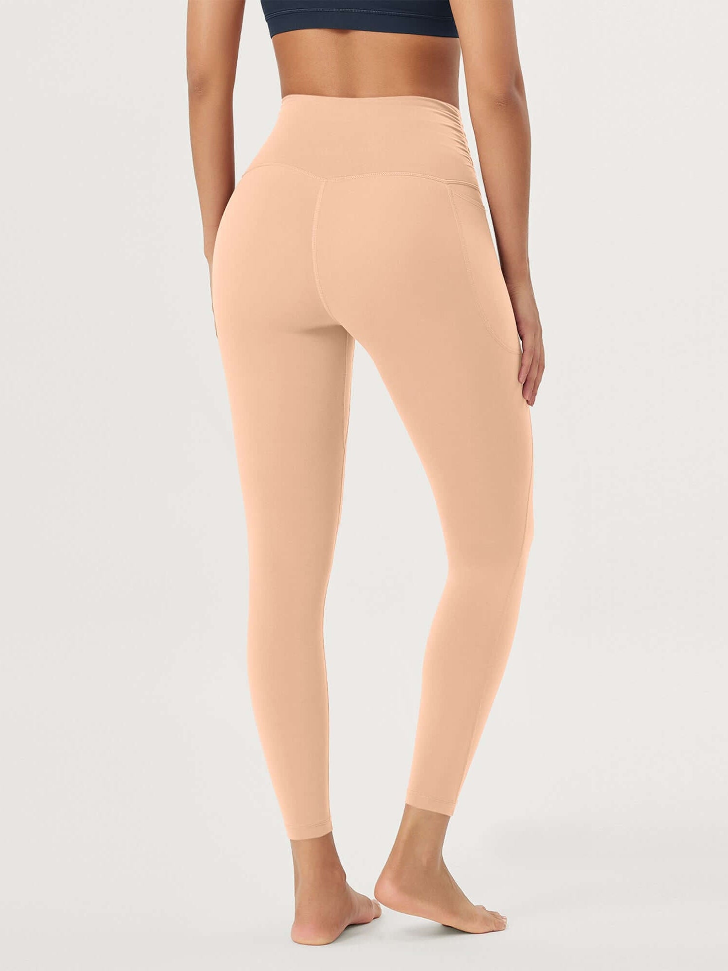 25 / 28 Gathered Crossover Lounge Yoga Leggings with Pockets - ododos