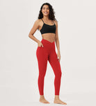 25 / 28 Gathered Crossover Lounge Yoga Leggings with Pockets - ododos