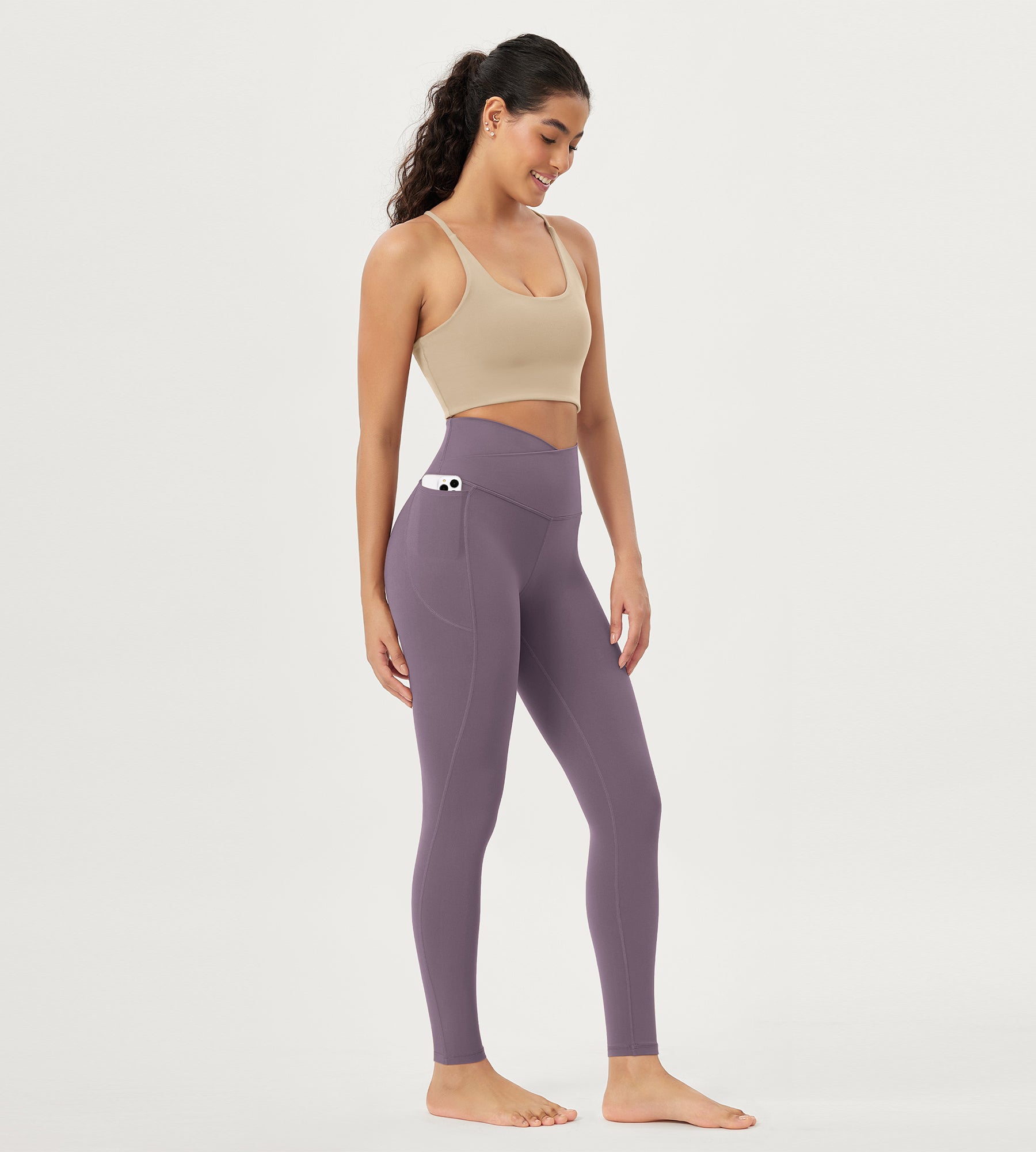 28 Crossover V High Wasit Lounge Leggings with Pockets - ododos