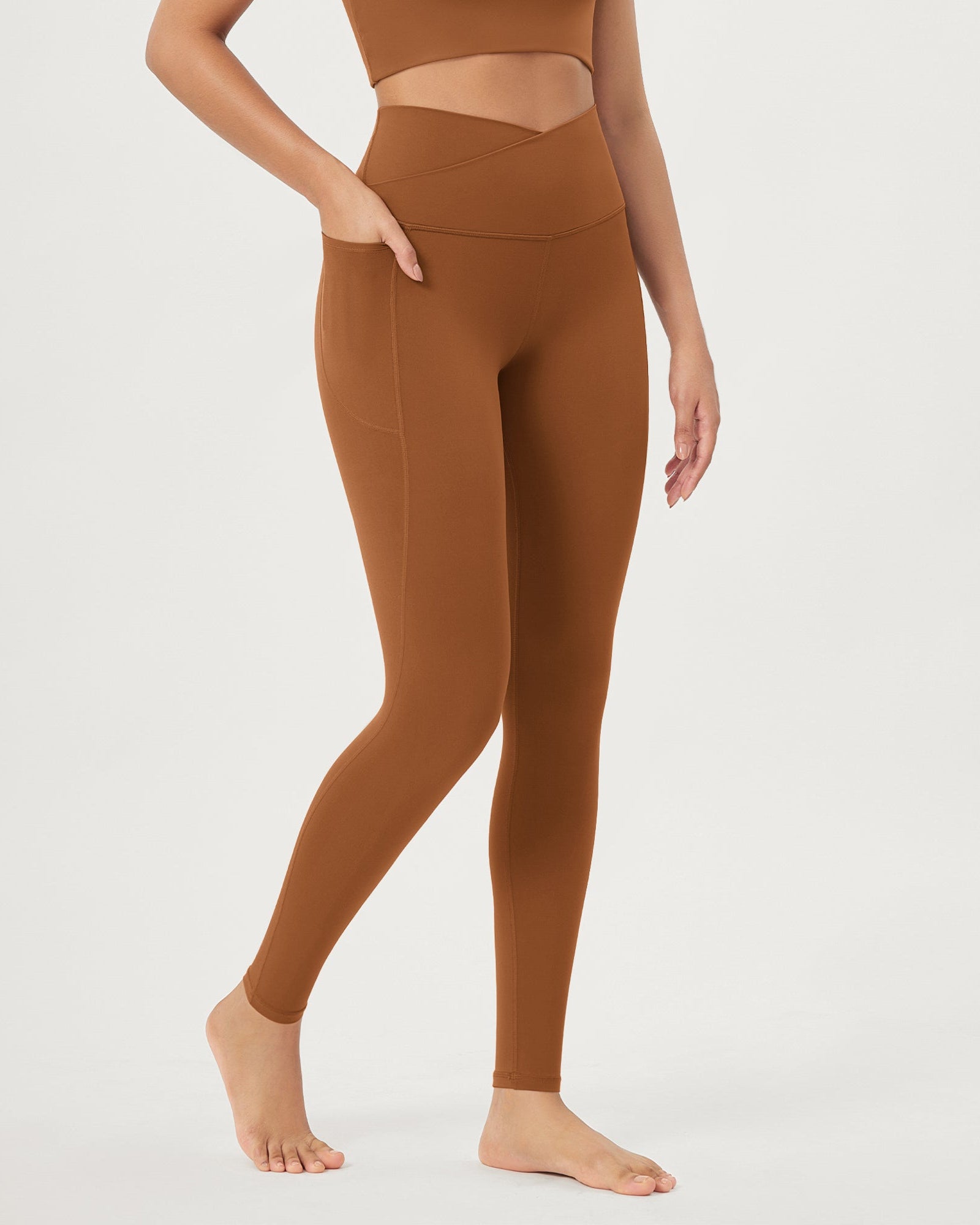 28 Crossover V High Wasit Lounge Leggings with Pockets - ododos