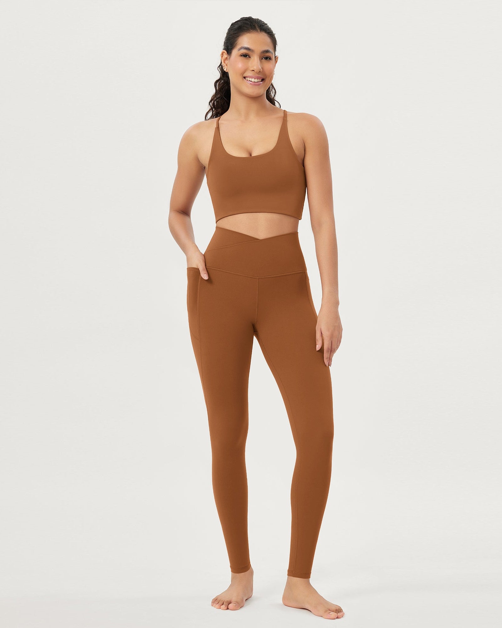 28 Crossover V High Wasit Lounge Leggings with Pockets - ododos