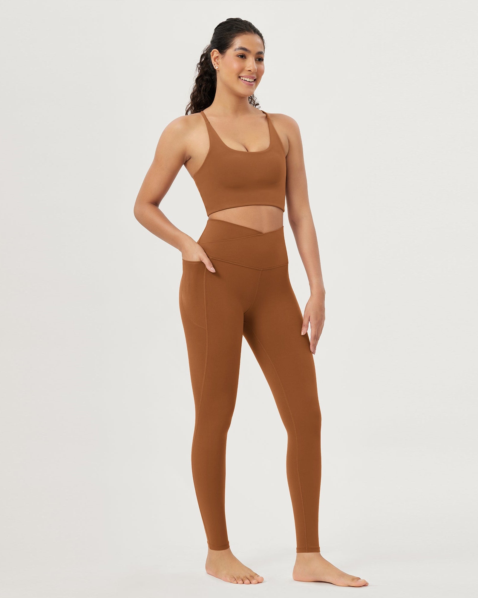 28 Crossover V High Wasit Lounge Leggings with Pockets - ododos