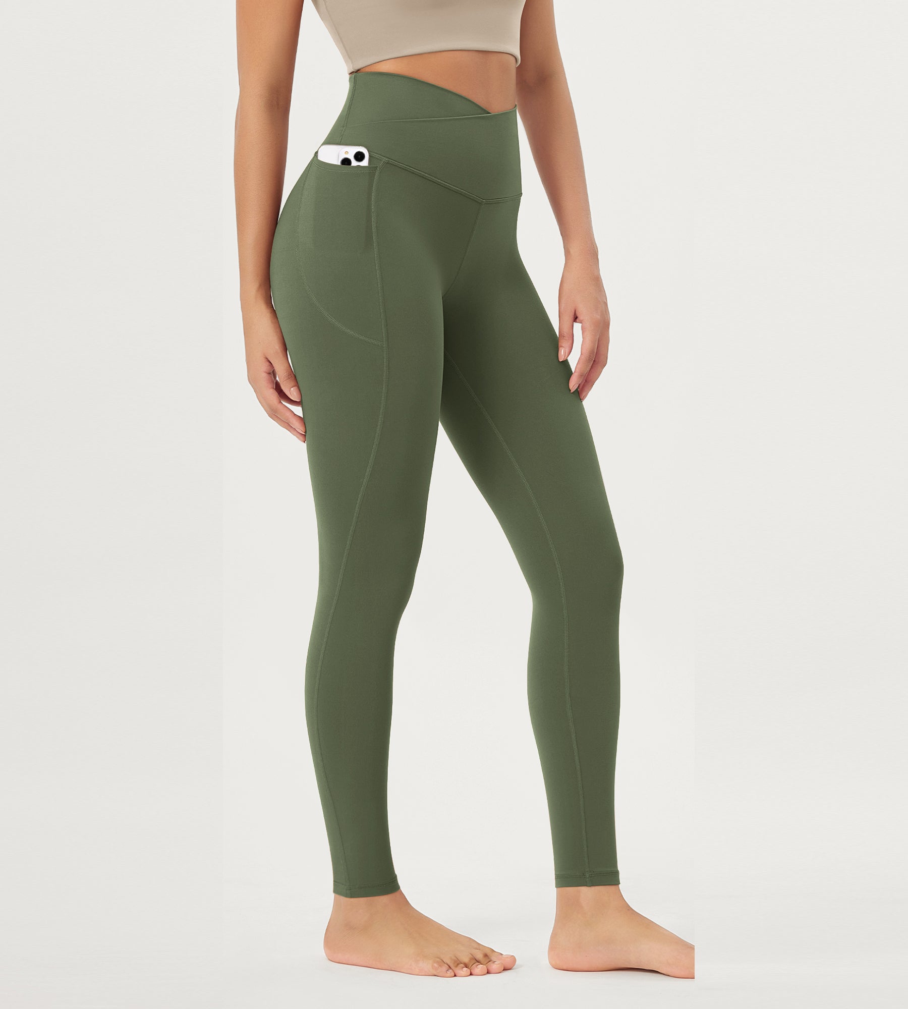 28 Crossover V High Wasit Lounge Leggings with Pockets - ododos