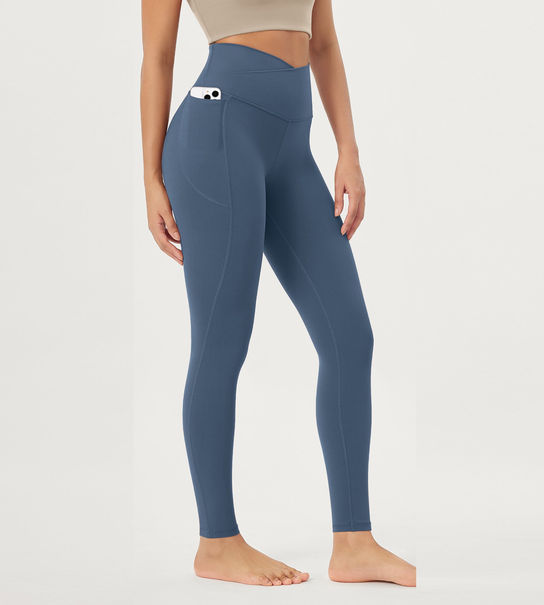 28 Crossover V High Wasit Lounge Leggings with Pockets - ododos