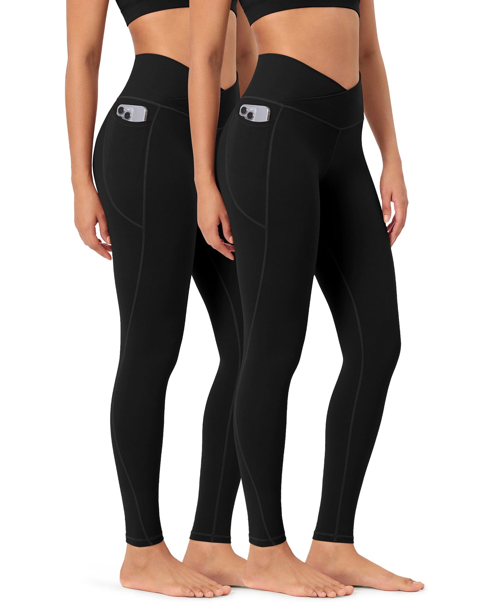 2-Pack 28 ODCLOUD Crossover Lounge Yoga Waist Leggings with Pockets - ododos