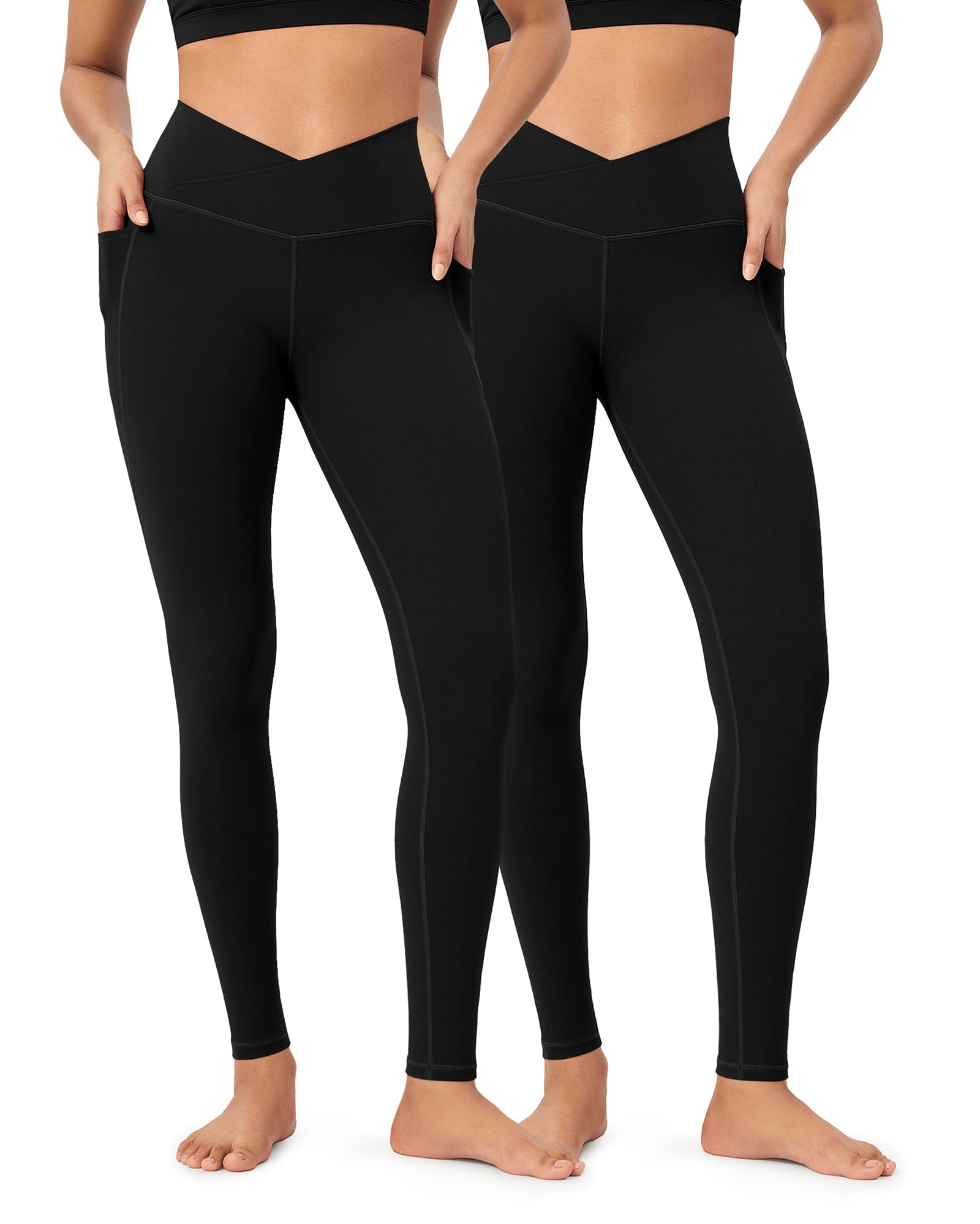 2-Pack 28 ODCLOUD Crossover Lounge Yoga Waist Leggings with Pockets - ododos