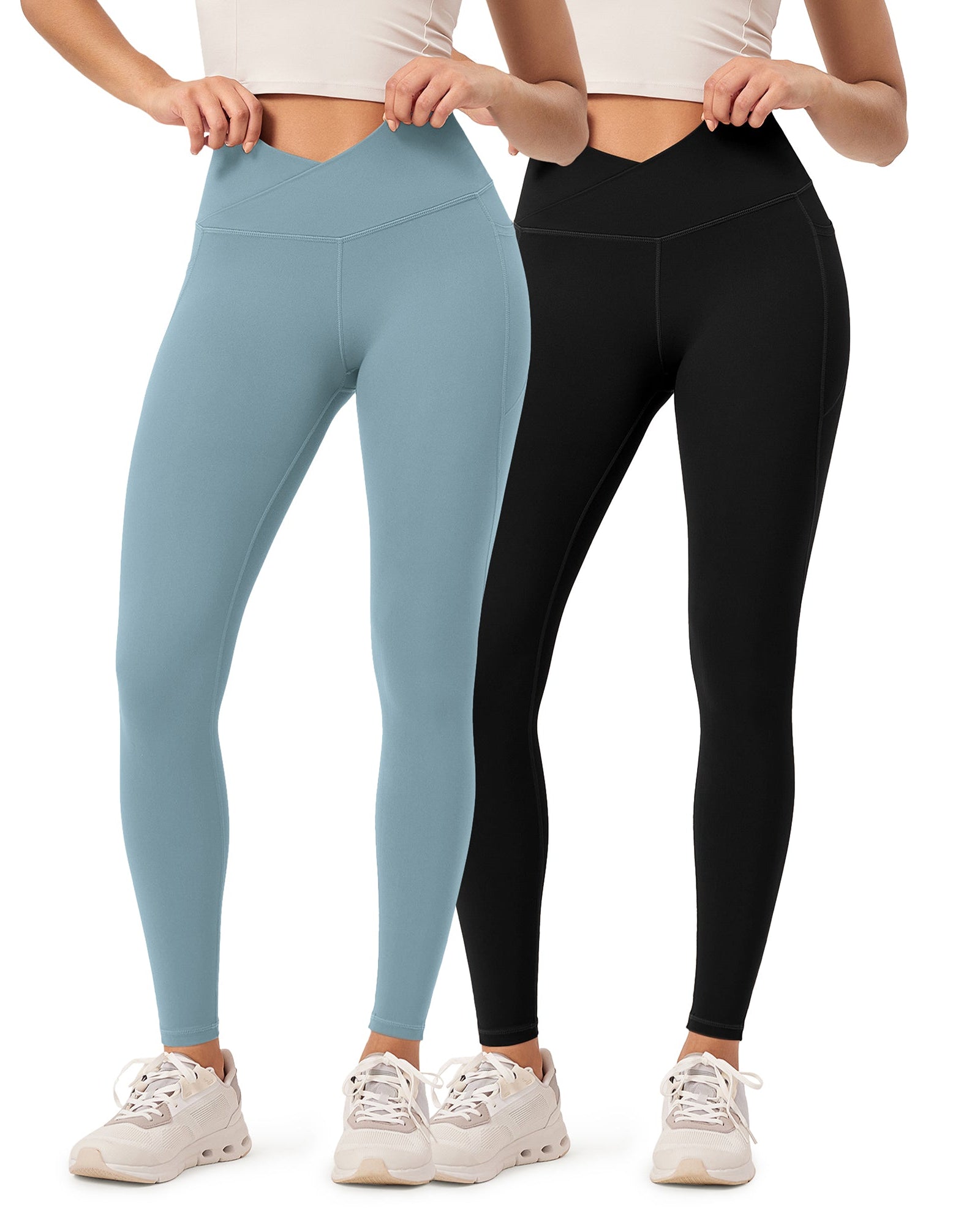 2-Pack 28 ODCLOUD Crossover Lounge Yoga Waist Leggings with Pockets - ododos