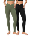 2-Pack 28 ODCLOUD Crossover Lounge Yoga Waist Leggings with Pockets - ododos
