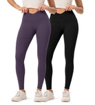 2-Pack 28 ODCLOUD Crossover Lounge Yoga Waist Leggings with Pockets - ododos