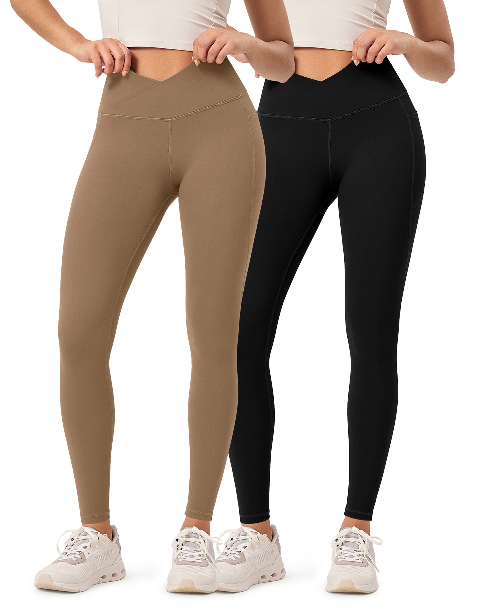 2-Pack 28 ODCLOUD Crossover Lounge Yoga Waist Leggings with Pockets - ododos