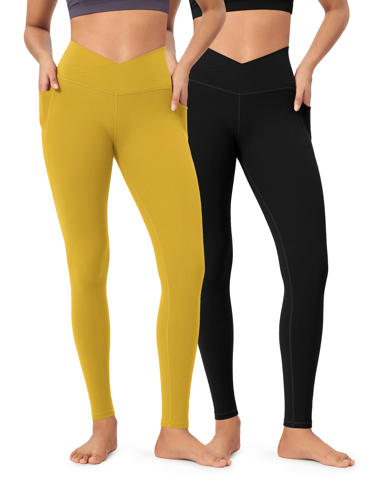 2-Pack 28 ODCLOUD Crossover Lounge Yoga Waist Leggings with Pockets - ododos