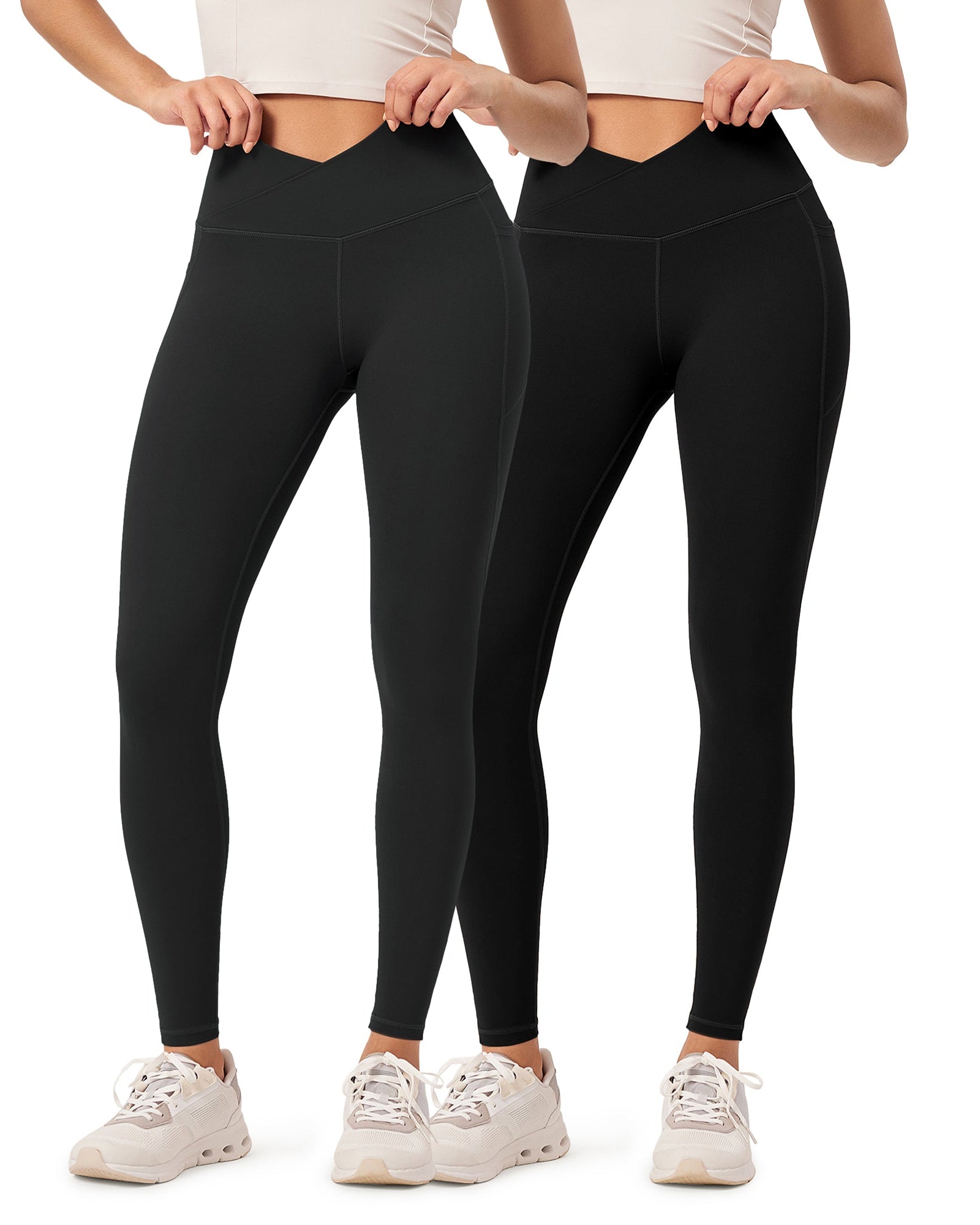 2-Pack 28 ODCLOUD Crossover Lounge Yoga Waist Leggings with Pockets - ododos