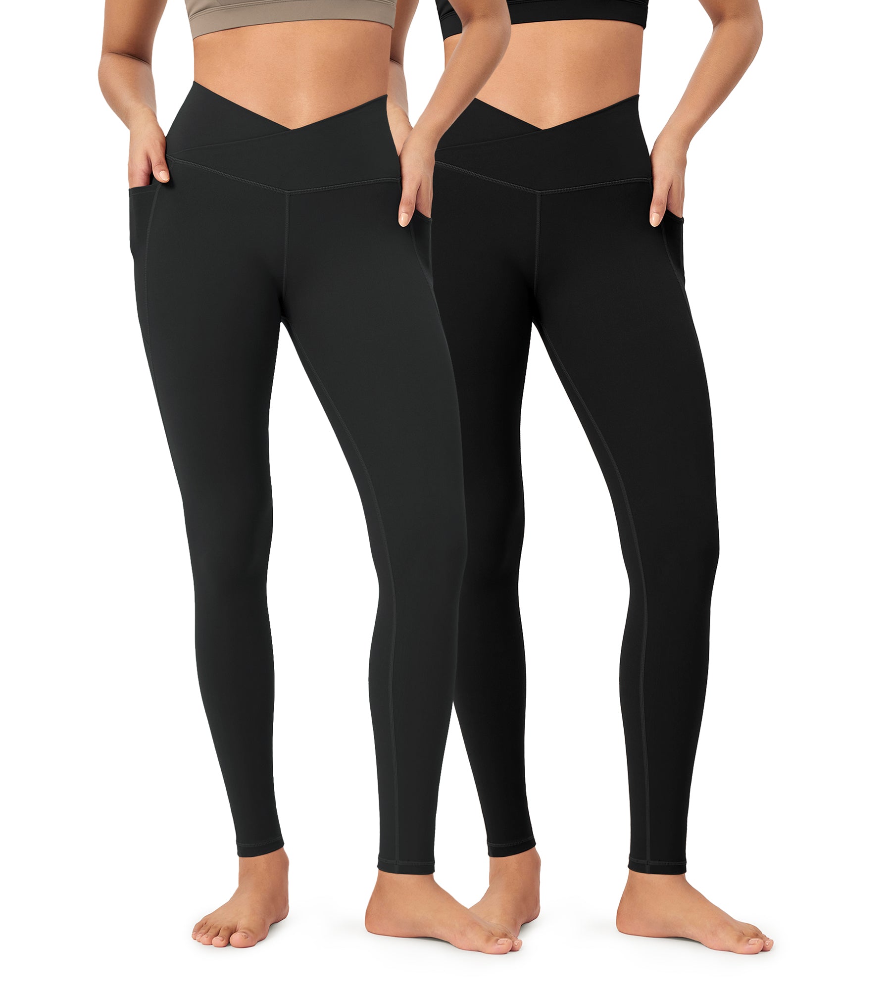 2-Pack 28 ODCLOUD Crossover Lounge Yoga Waist Leggings with Pockets - ododos