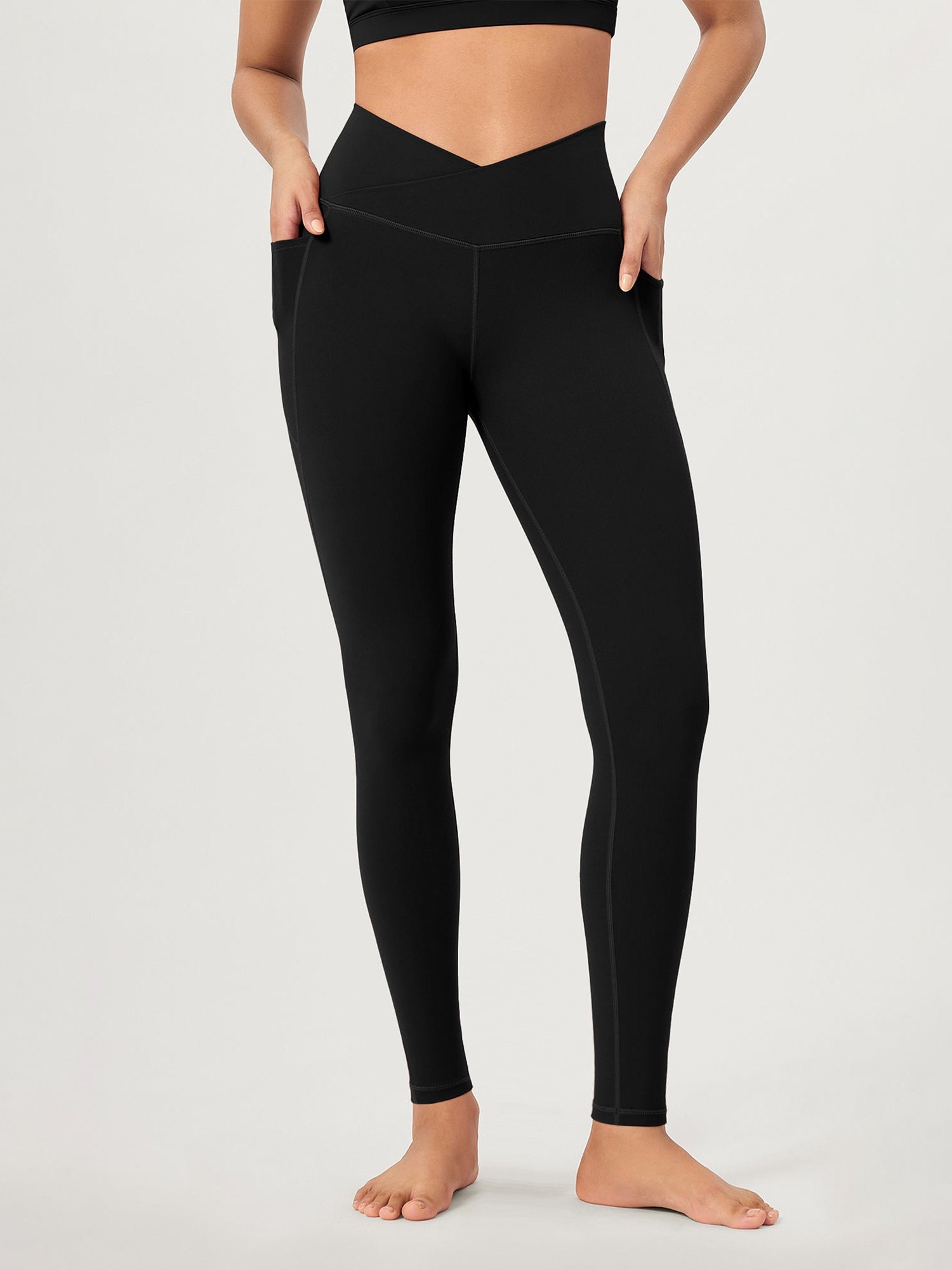 28 ODCLOUD Crossover Lounge Yoga Waist Leggings with Pockets - ododos