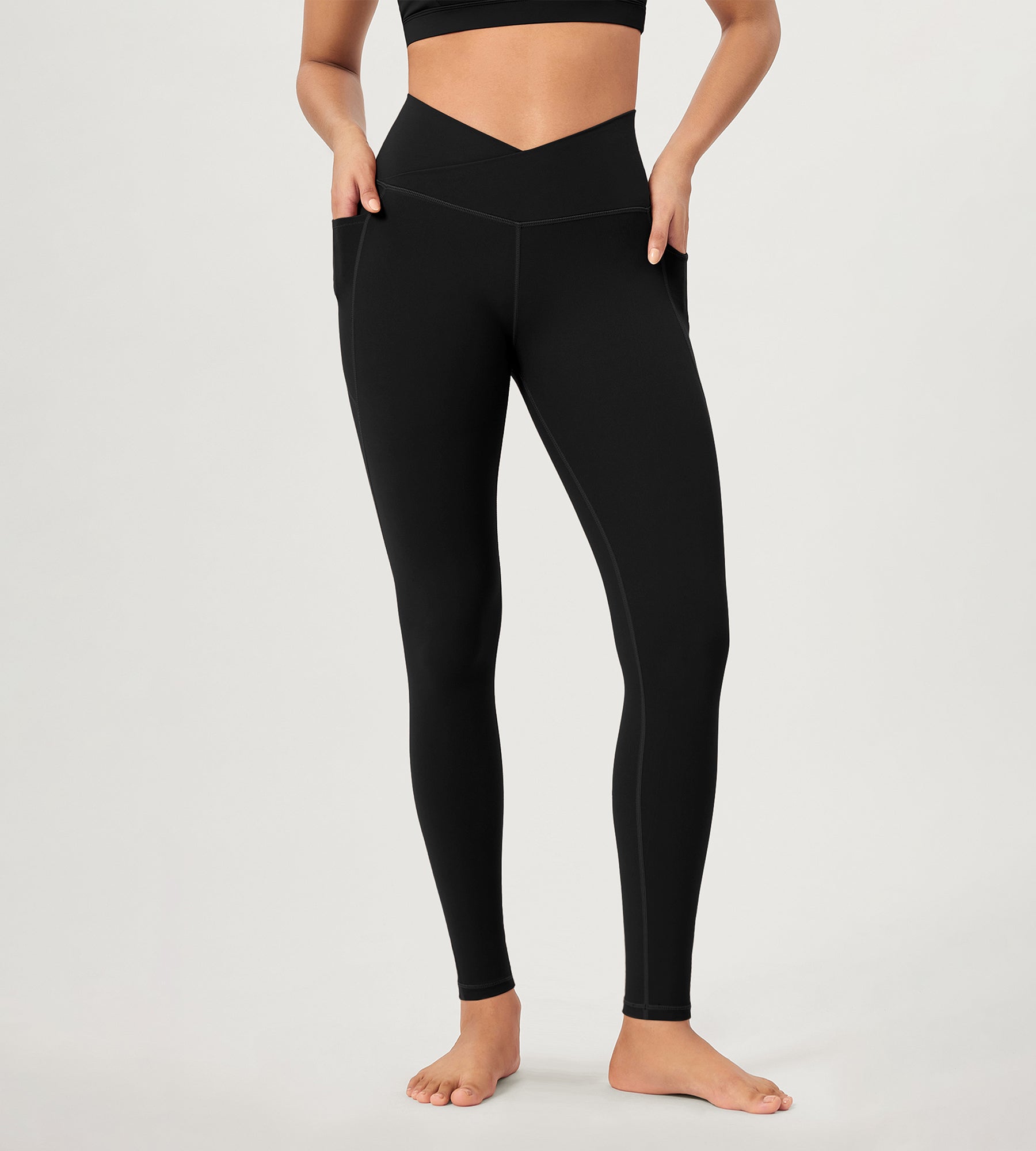 28 ODCLOUD Crossover Lounge Yoga Waist Leggings with Pockets - ododos