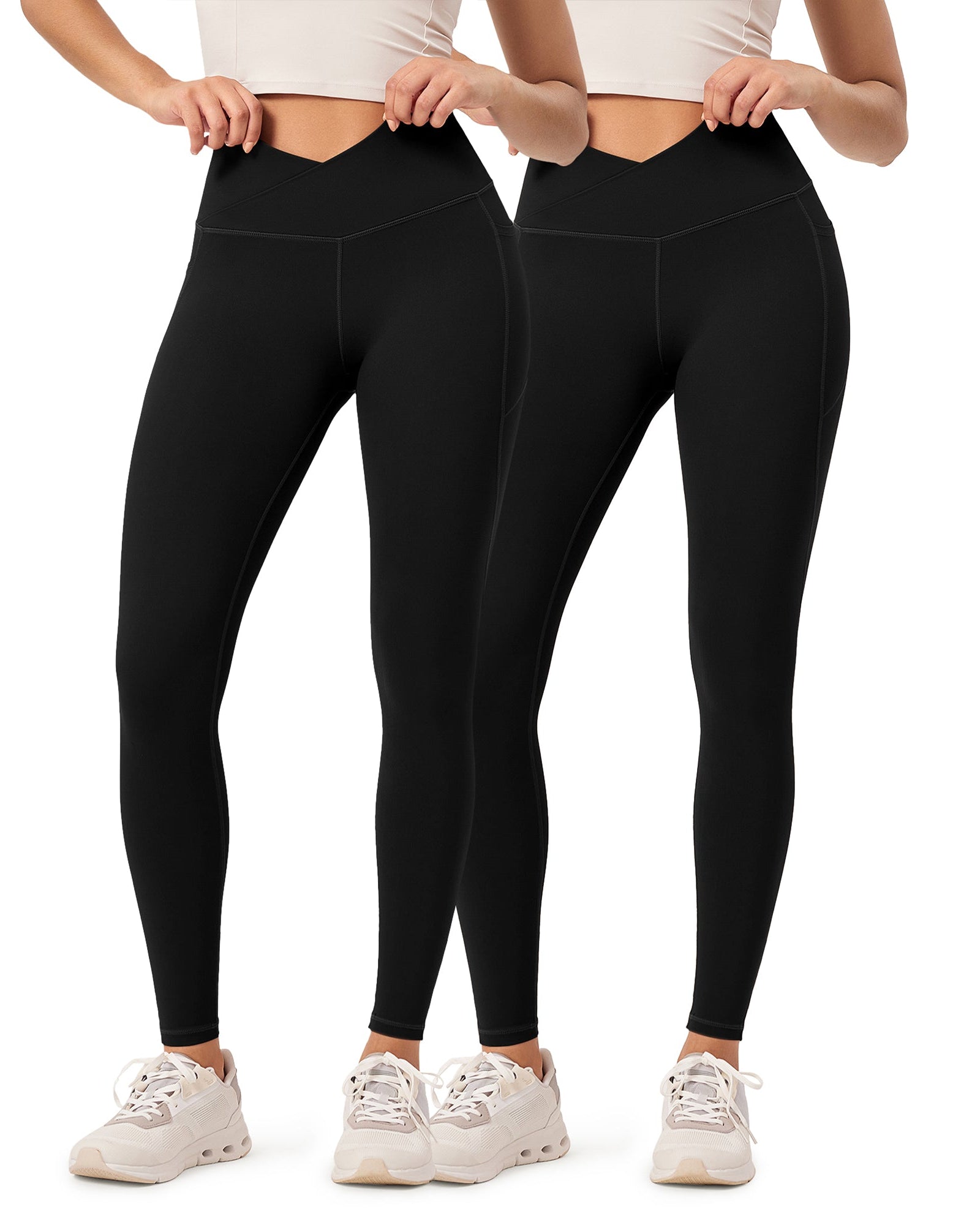 2-Pack 28 ODCLOUD Crossover Lounge Yoga Waist Leggings with Pockets - ododos