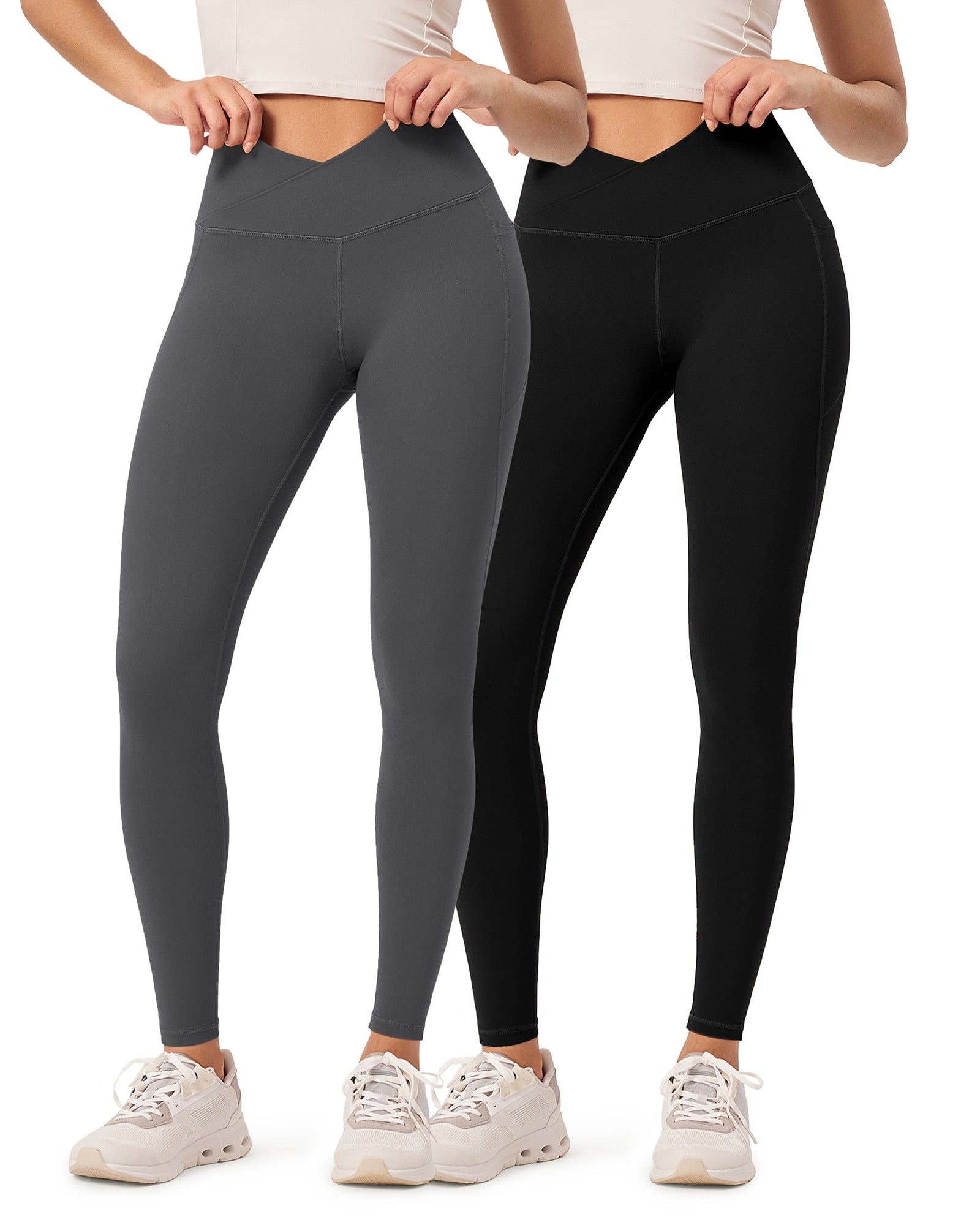 2-Pack 28 ODCLOUD Crossover Lounge Yoga Waist Leggings with Pockets - ododos