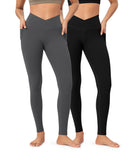 2-Pack 28 ODCLOUD Crossover Lounge Yoga Waist Leggings with Pockets - ododos