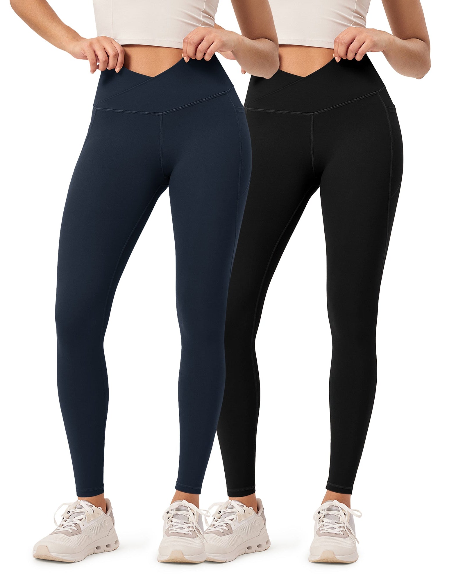 2-Pack 28 ODCLOUD Crossover Lounge Yoga Waist Leggings with Pockets - ododos