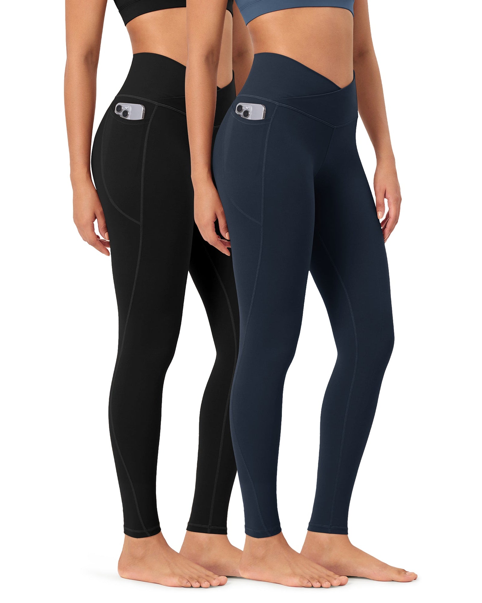 2-Pack 28 ODCLOUD Crossover Lounge Yoga Waist Leggings with Pockets - ododos
