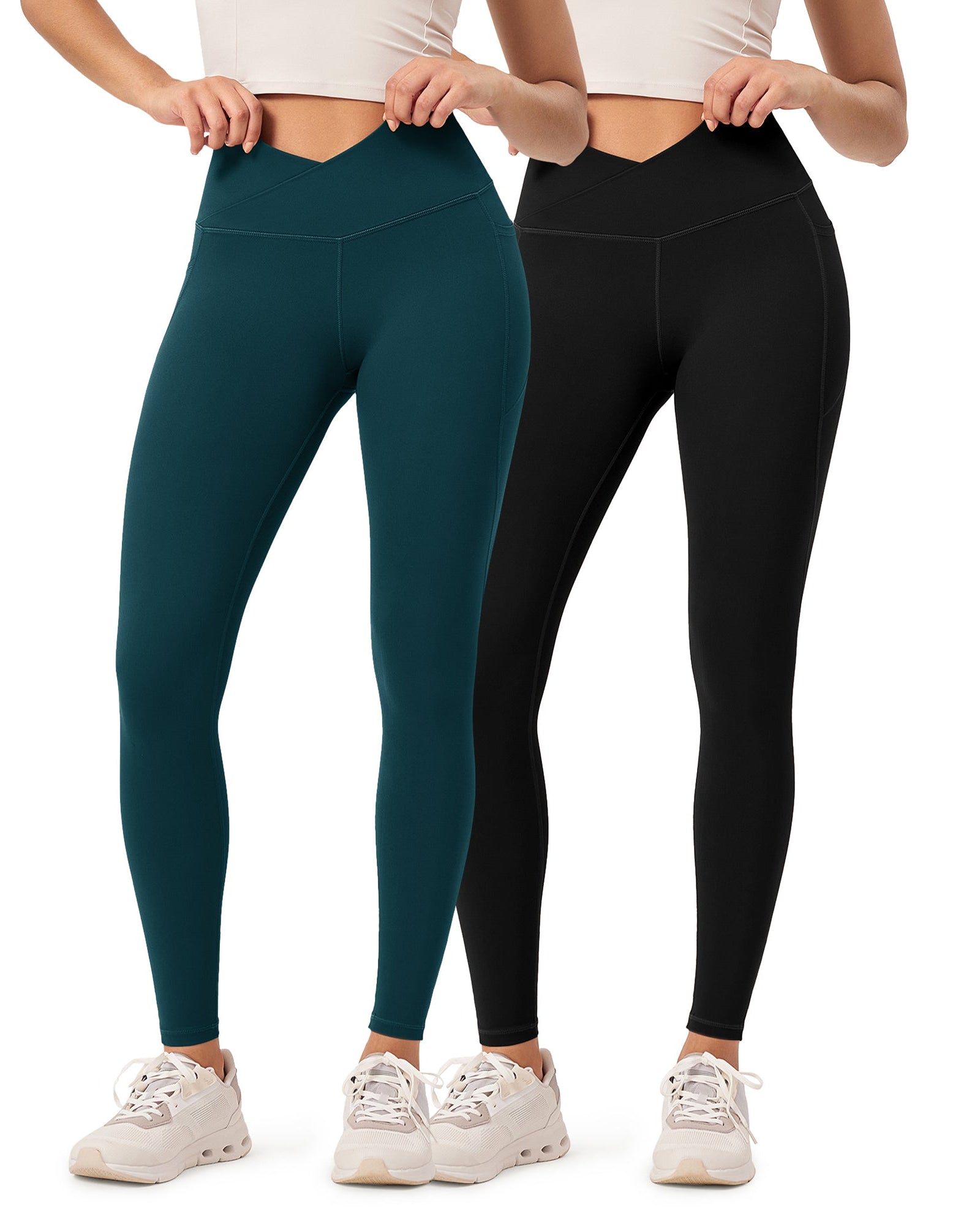 2-Pack 28 ODCLOUD Crossover Lounge Yoga Waist Leggings with Pockets - ododos